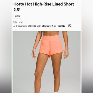 lululemon hotty hot high rise shorts